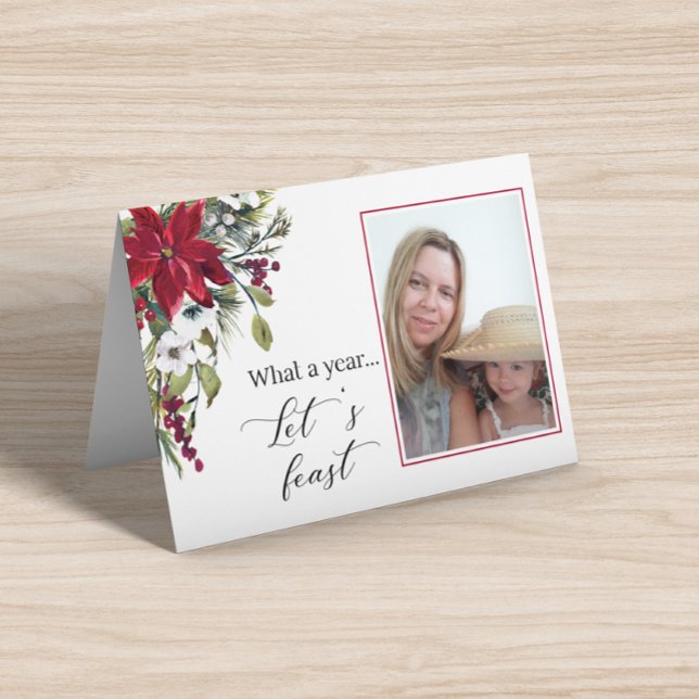 Tarjeta plegada Poinsettia para Navidades de la fa (Subido por el creador)