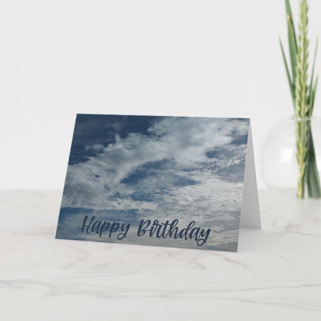 Tarjeta plegada Sky Happy Birthday 5x7 (Anverso)