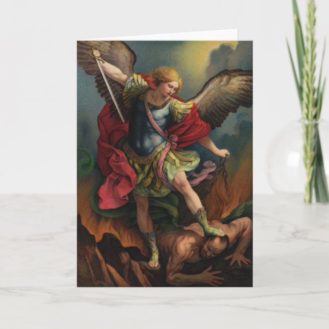 Tarjeta plegada St. Michael el Archangel (Anverso)