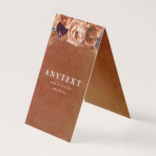 Tarjeta plegada Terracotta Floral Boho (Reverso)