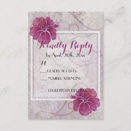 Tarjeta Plum hibiscus-RSVP