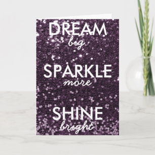 Tarjeta Plum Purpurina Dream Sparkle Shine