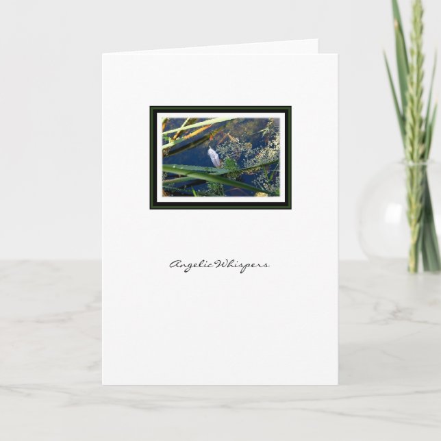 Tarjeta Pluma angelical del ángel de los susurros - (Anverso)