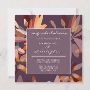 Tarjeta Pluma de compromiso/Moda y Botánica Beige