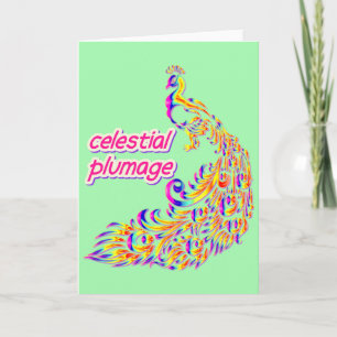 Tarjeta plumaje celestial