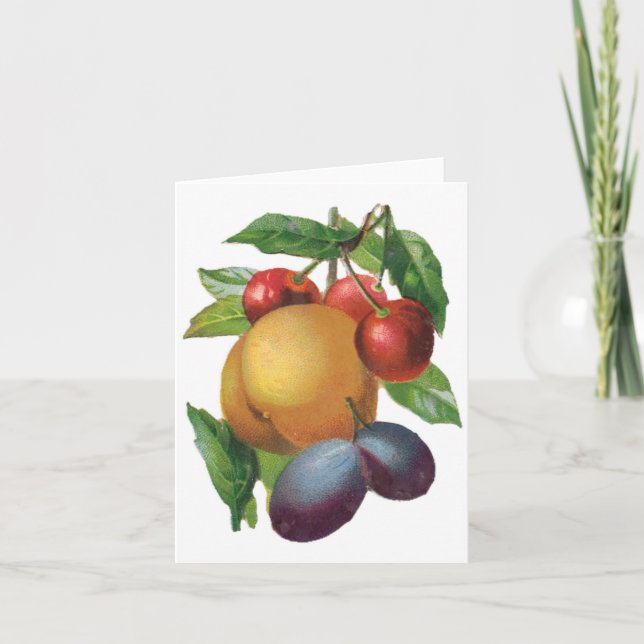 Tarjeta Plumas, cerezas, Personalizable de Engranaje Notec (Anverso)