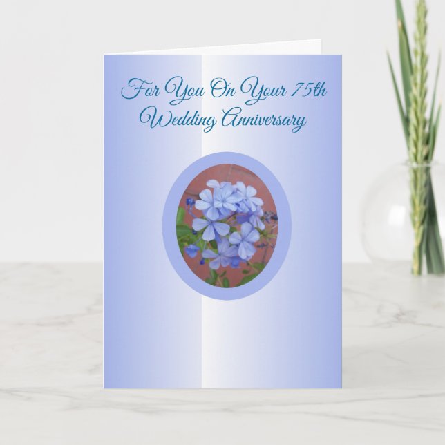 Tarjeta Plumbago Personalizado 75° Aniversario Boda (Anverso)