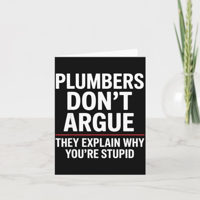 Tarjeta Plumber Art For Men Women Plumbing Pefitter Plumbe (Anverso)