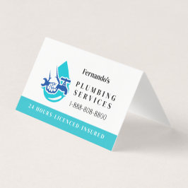 Tarjeta Plumbing Service Water Drop Logo Plumber Business