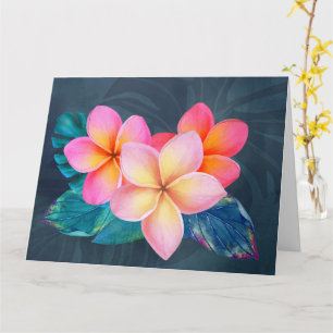 Tarjeta Plumeria del amanecer de Hawái