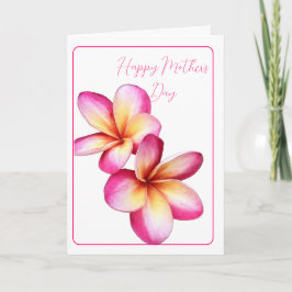 Tarjeta Plumeria feliz del día de la madre