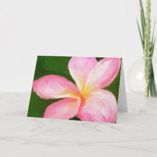 Tarjeta plumeria rosa