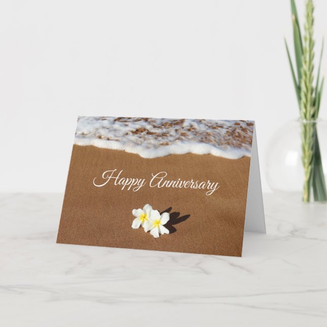 Tarjeta Plumerias en el aniversario de la arena (Anverso)