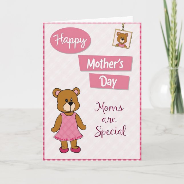 Tarjeta Plush Bear Mothers Day Scene Card (Anverso)