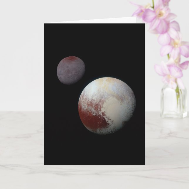 Tarjeta Pluto y Barón 9 o Sistema Solar de Planeta Enano (Orquídea)