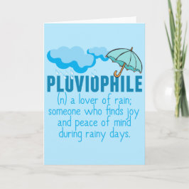 Tarjeta Pluviophiophile Rain Lover Bonito Blue Umbrella