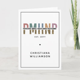 Tarjeta PMHNP Leopard Print Psiquiátrica Mental Health NP