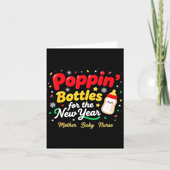 Tarjeta Pn’ Bottles For The New Year Christmas Nurse Mom & (Anverso)