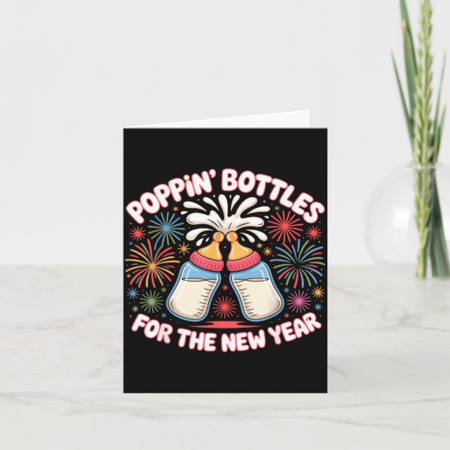 Tarjeta Pn Bottles For The New Year Funny Baby Milk Toast  (Anverso)