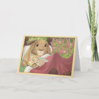 Tarjeta Pobre conejo para bebés