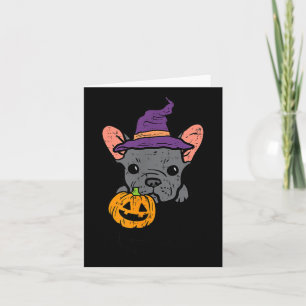 Tarjeta Poc Bulldog Francés Bruja Calabaza Halloween