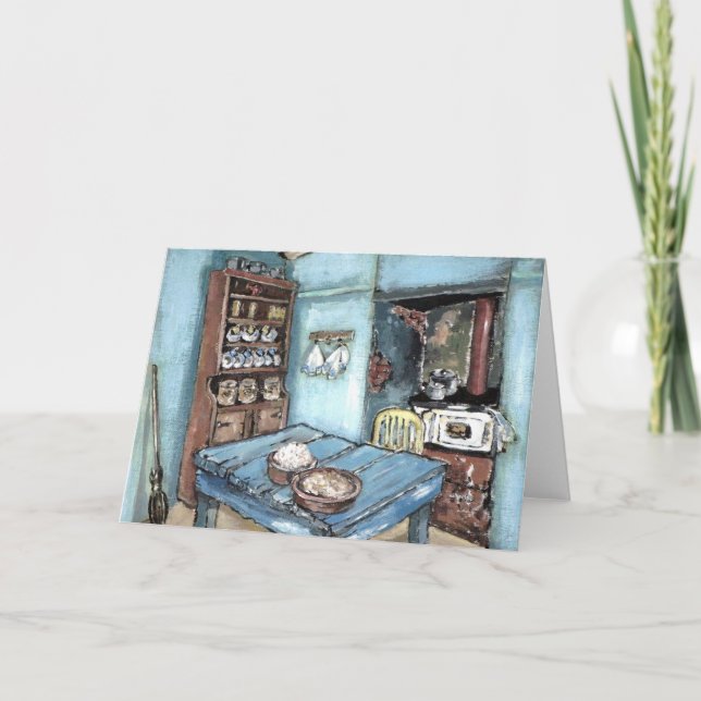 Tarjeta Poca cocina azul del país (Anverso)