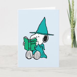 Tarjeta Pociones mágicas de Snoopy de Peanuts Halloween