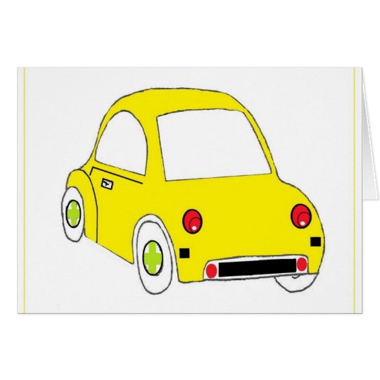 Tarjeta Poco coche amarillo