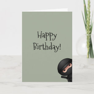 Tarjeta Poco Ninja en feliz cumpleaños de la verde salvia