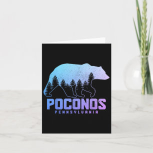 Tarjeta Poconos Pennsylvania Bear Senderismo Vintage Pocon