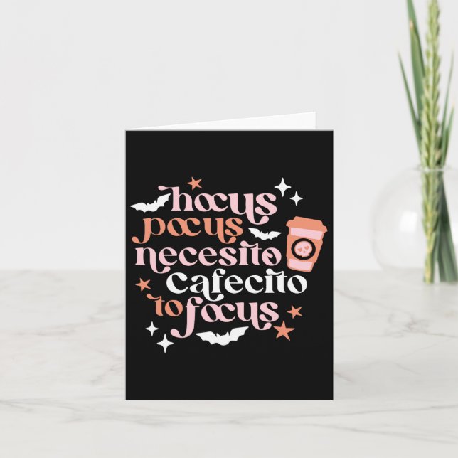Tarjeta Pocus Necesito Cafecito Para Enfocar El Café De Ha (Anverso)