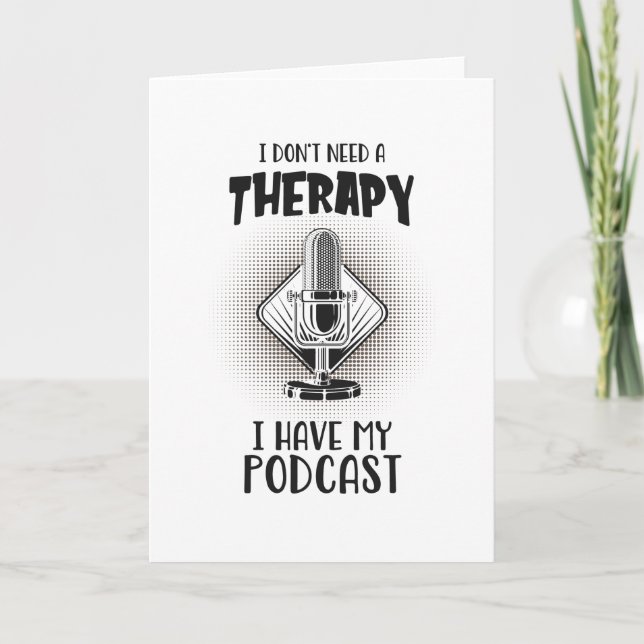 Tarjeta Podcast Therapy Podcaster Podcaster Fun (Anverso)
