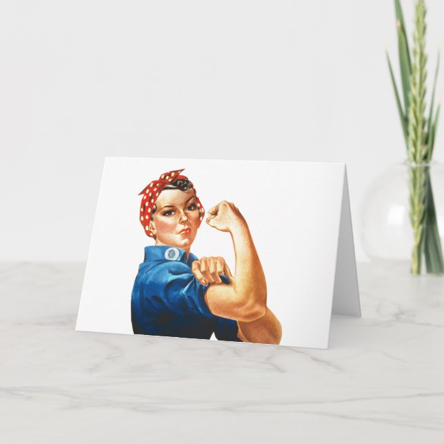 Tarjeta Podemos hacerlo Rosie the Riveter Women Power Clas (Anverso)