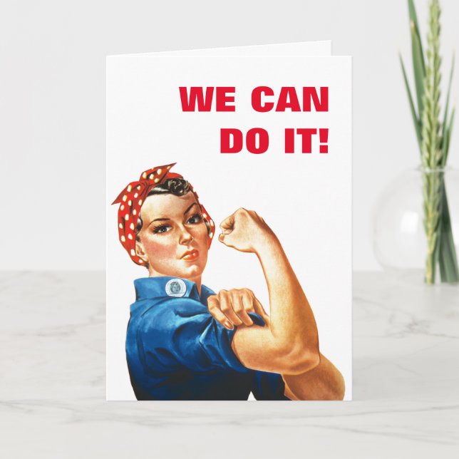 Tarjeta Podemos hacerlo Rosie the Riveter Women Power Clas (Anverso)