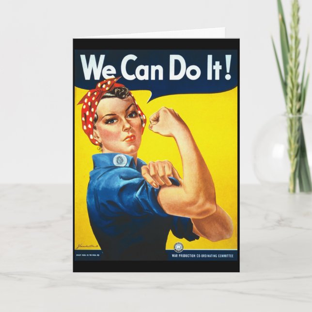 Tarjeta Podemos lograrlo Rosie the Riveter la Segunda Guer (Anverso)