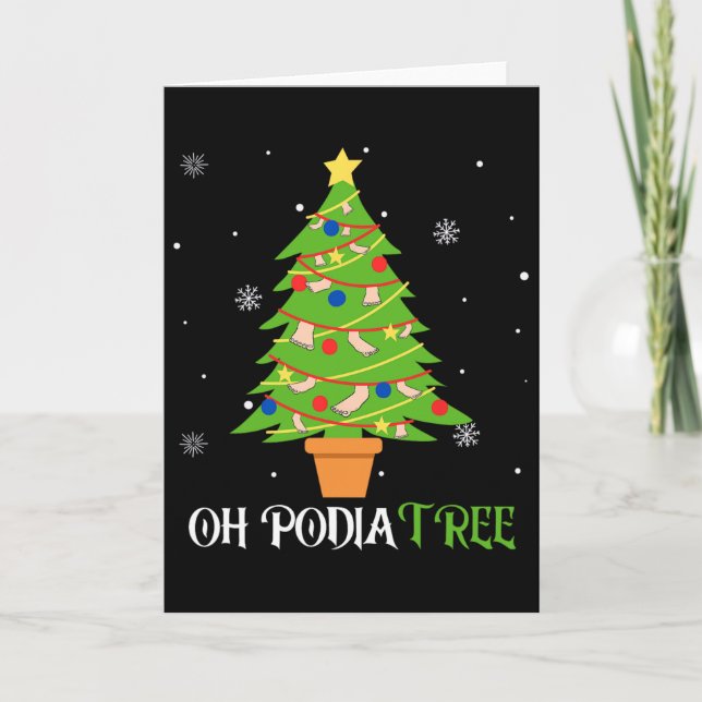 Tarjeta Podiatry Christmas Tree Podiatrist Foot Medical Is (Anverso)