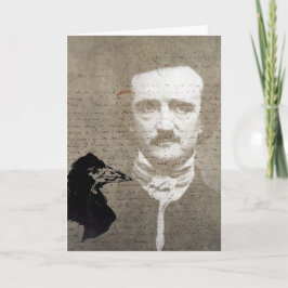 Tarjeta Poe y el arte de Digitaces del Grunge del cuervo,