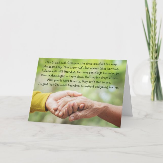 Tarjeta Poem Grandmother Grandma Grandchild Inspirational  (Anverso)