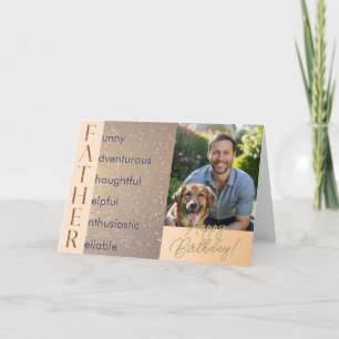Tarjeta Poema Acróstico de Foto Personalizada Moderno Cump