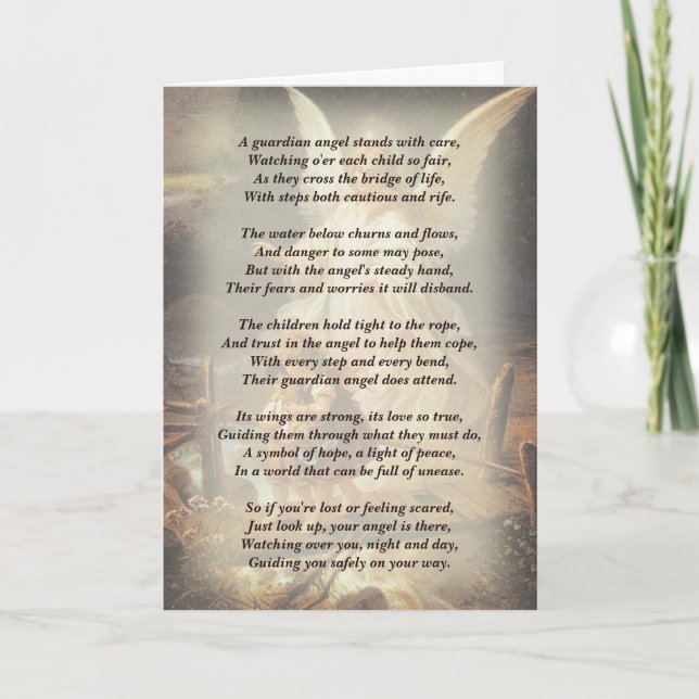 Tarjeta Poema Ángel de Guardian (Anverso)