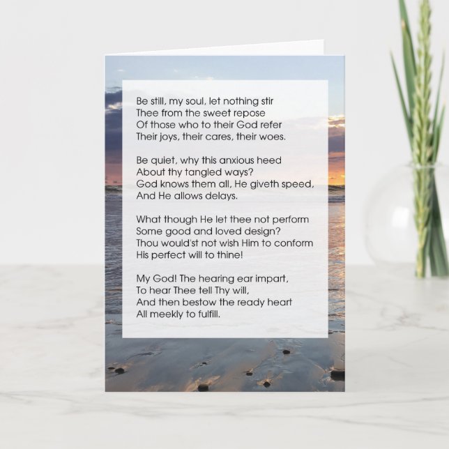 Tarjeta Poema: Be Still (Anverso)