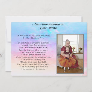 Tarjeta Poema conmemorativo de bonito con foto