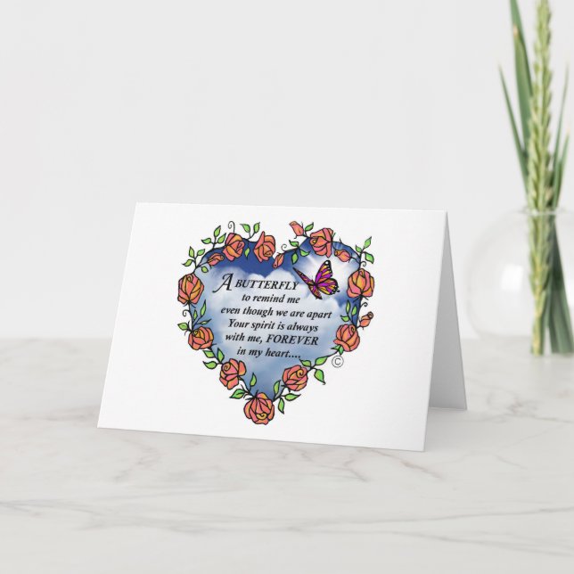 Tarjeta Poema conmemorativo de la mariposa (Anverso)