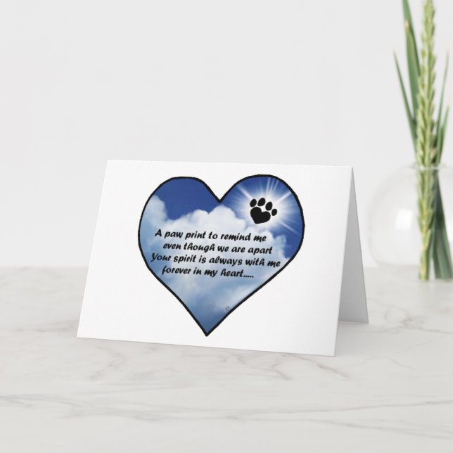 Tarjeta Poema conmemorativo de Paw Print (Anverso)