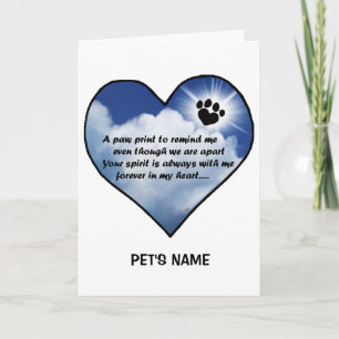Tarjeta Poema conmemorativo de Pawprint