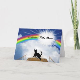 Tarjeta Poema conmemorativo del puente arco iris para gato