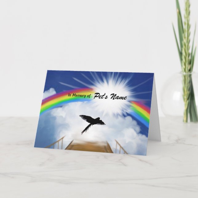 Tarjeta Poema conmemorativo del puente arcoiris para aves (Anverso)