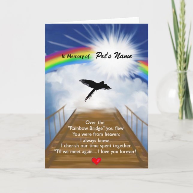 Tarjeta Poema conmemorativo del puente arcoiris para aves (Anverso)