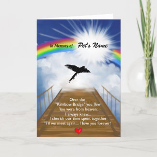 Tarjeta Poema conmemorativo del puente arcoiris para aves
