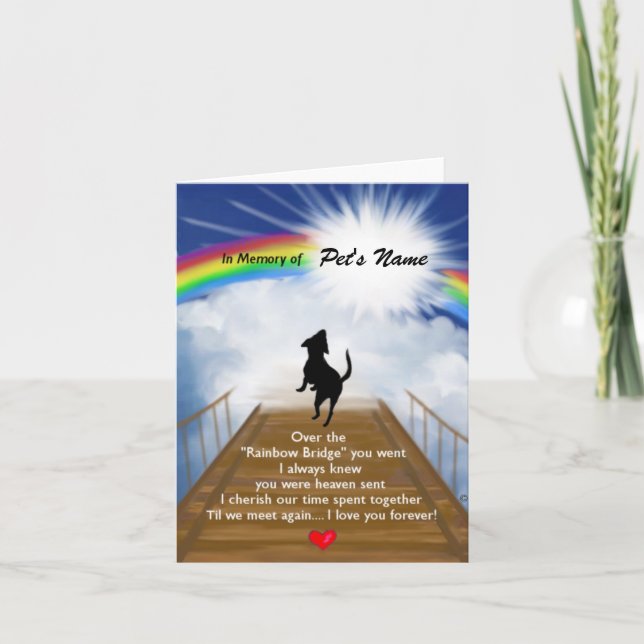 Tarjeta Poema conmemorativo del puente del arco iris para (Anverso)